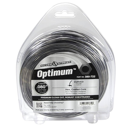 Stens New 380-722 Optimum Trimmer Line For Gray Color 0.080" Diameter Hex Shape Robust Co-Extruded 380-722